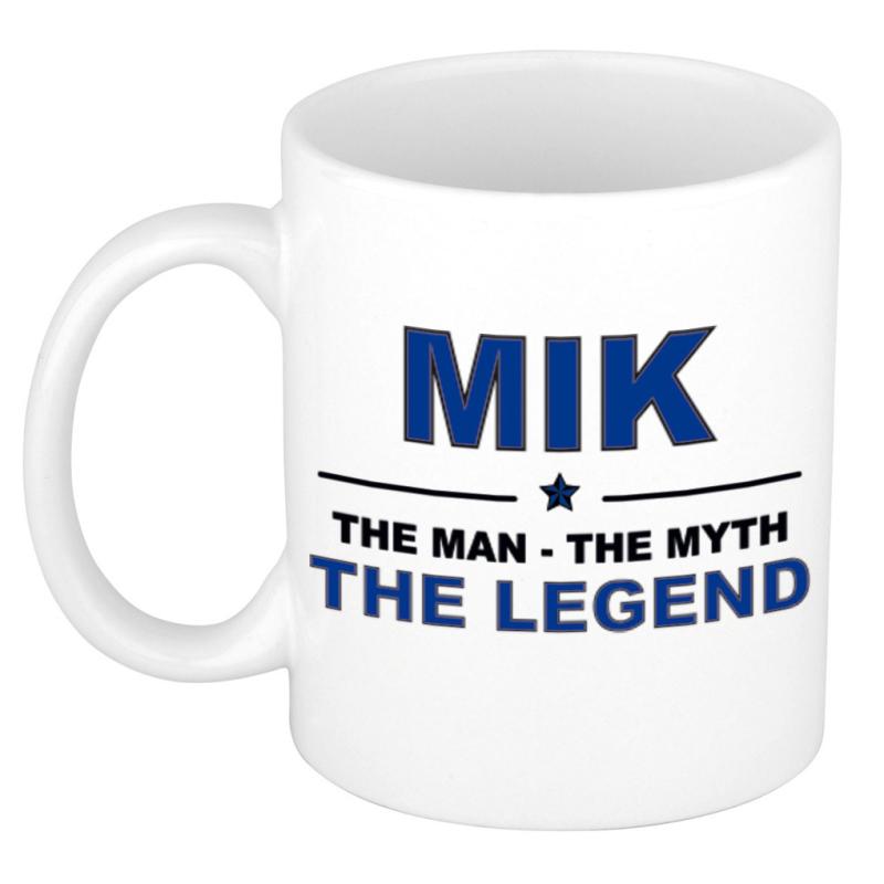 Naam cadeau mok beker Mik The man, The myth the legend 300 ml