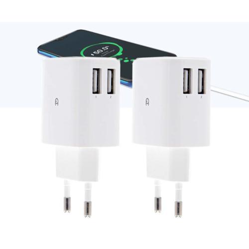 Duopack 2 Poorts USB Snellader Laadt Apparaten Extra Snel Op!